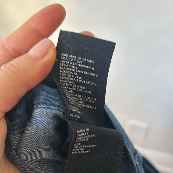 COS size 4 cotton capri cropped pants denim blue high rise summer - Picture 4 of 8